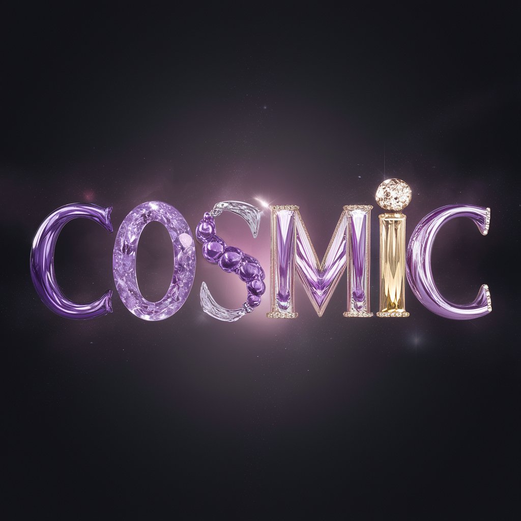 AI-crafted 'COSMIC' typography in gemstone design by MidMonty