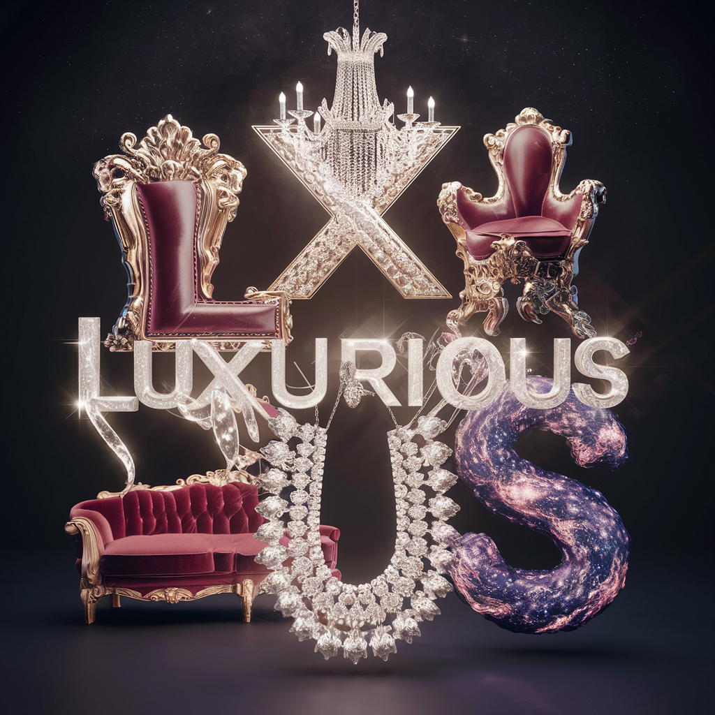 LUXURIOUS spelled out with regal thrones and a sparkling chandelier by MidMonty