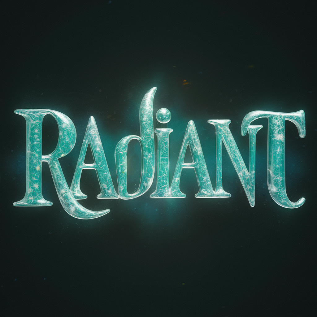 Radiant crystal-inspired typography art by MidMonty